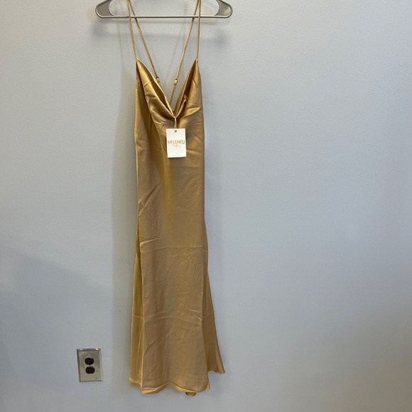 Show Me Your Mumu Weddings True Gold Verona Cowl Dress - Large - NWT - Picture 2 of 8